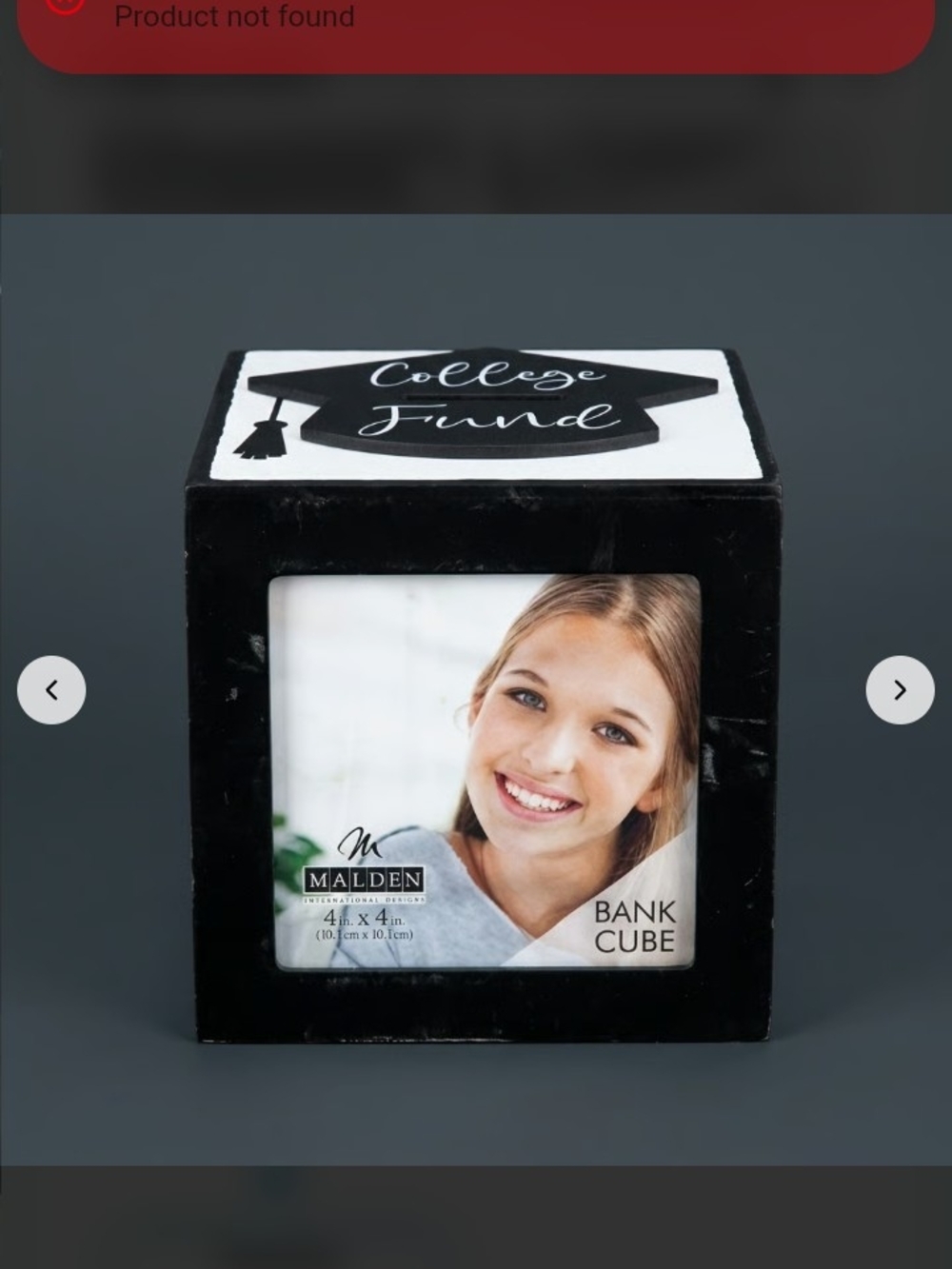 Malden Black Photo Bank Cube with Graduation Graphic